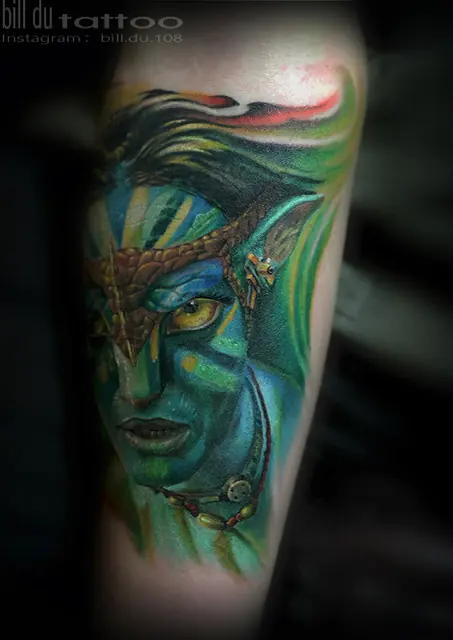 Color realism portrait tattoo by Bill Du — WA Tattoo, Las Vegas