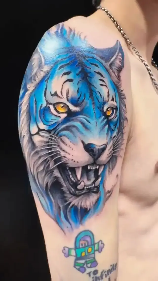 Color anime tiger tattoo, motion — WA Tattoo Las Vegas